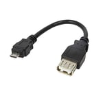 LogiLink AU0030 Adaptateur USB 2.0 Micro B Mâle/A Femelle + Câble 0,08 m Noir