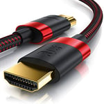 CSL Câble HDMI 8 K/4 K 2.1/2.0-0,5 m 8K @ 60 Hz / 120 Hz 4K @ 240 Hz 48 Gbit/s 3D Ultra High Speed avec Ethernet TV Blu-ray PS5 Xbox Series X Switch Noir 0,5 m