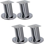 unknow Chrome sofa coffee tableTV cabinet bed legs, metal Bright surface furniture support feet, 10mm height, will not scratch the floor (4 pieces)
