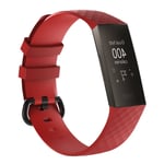 Fitbit Charge 3 / Charge 4 - Silikone armbånd str. L - Rød