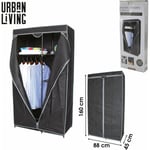 Urban Living - La penderie armoire de rangement penderie dressing 5 etageres avec housse dimensions 88x45xh160cm - anthracite
