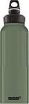 Sigg WMB Traveller Leaf Green Touch Water Bottle (1.5 Litre), Pollutant-Free and Leak-Proof Metal Bottle, Lightweight Aluminium Bottle for Sports