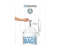 Brabantia Size H - Sopkorgsinsats - Dragsnöre - Hdpe (High-Density Polyethylene) - Vit - Paket Med 30