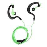 Wired Headphones,Portable 3.5mm Plug Corded Outdoor Sports Sweatproof Waterproof Ear Hook Earphone,for Gym/Fitness/Park/Running(Green)