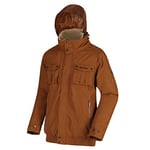 Regatta Men Ralston Waterproof & Breathable Taffeta Lined Sherpa Fleece Collar Trucker Jacket Waterproof Insulated Jacket - Brown Tan, Small
