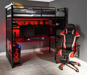 X Rocker Battle High Sleeper Gaming with XL Desk