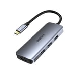 Choetech 7in1 multifunctional USB Type C HUB - 3x USB 3.2 Gen 1 / SD and TF memory card reader / HDMI 4K 30Hz / USB Type C gray