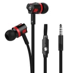 Langston Langsdom JM26 3,5 mm in-ear hörlurar med platt tråd med mikrofon