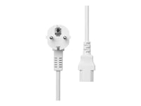 Proxtend - Strömkabel - Typ F (Hane) Vinklad Till Power Iec 60320 C13 Rak - 250 V - 16 A - 2 M - Vit - Europa