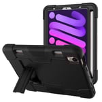 Trolsk Shock Proof Silicone Case (iPad mini 7/6) - tåligt skal - Svart/svart