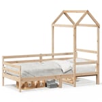 Dagbädd med tak 90x200 cm massiv furu