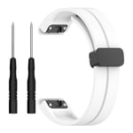 Garmin Fenix 7S/6S/6S Pro etc. Klockarmband i silikon med magnetlås - Vit