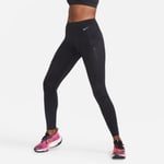 Nike Dri-Fit Go Mid-Rise Tights för Damer - Svart, Långa och Bekväma för Optimal Prestanda vid Löpning