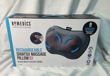 HoMEDICS Rechargeable & Portable Shiatsu Massage Pillow With Heat SP-115H-GB