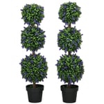 Set of 2 Decorative Artificial Plants with Lavender Flower for Décor