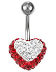 Celebrity Heart Navelpiercing - Röd/Vit