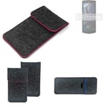 Felt Case for Cubot Pocket 3 dark gray pick edges Cover bag Pouch