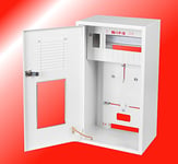 Meter Cabinet Distribution Cabinet Fuse Box Surface-Mounted Sub-Distribution Board 1 x 1 Phase Meter and 10 Fuses IP-30 Surface-Mounted Distribution Board