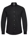 Small Collar, Tailor Fit Cotton Shi Black Lindbergh