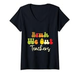 Womens Last Day of School's Out For Summer Teacher V-Neck T-Shirt