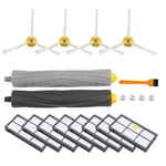ASUNCELL Accessories Kit for iRobot Roomba 800 900 Series 805 860 870 871 880 890 960 980 Vacuum Cleaner, Replacement Parts with 1 set Roller, 8 Filter, 4 Side Brushes, 4 Screws, 1 Clean Brush