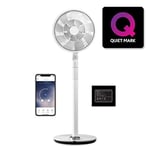 Duux DXCF15UK Whisper Flex Ultimate Smart Standing Fan with Battery Pack, Control via Remote Control and Smartphone, Height Adjustable, Quiet Fan with Night Mode and Timer, White
