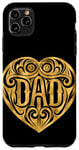 Coque pour iPhone 11 Pro Max Dad Coeur Amour Doré Fête des Pères Père Papa
