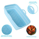 (Blue)Air Fryer Silicone Liners Pots Foldable Rectangle Silicone Air Fryer