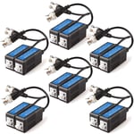 12x 8MP / 4K CCTV Passive Video Balun BNC Connector Adapter Transmitter & Transceiver, Male BNC to Easy Press-Fit UTP CAT5/5e/6/6e Cable for 4K / HD CCTV DVR Camera System (6 Pairs)