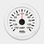 KUS Amperemätare KUS, imfri, Ø52 mm, 12 V / 24 V, shunt, vit + 150A shunt