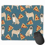 Pug Pizza Blue Shop Preview Mouse Pad with Stitched Edge Computer Mouse Pad with Non-Slip Rubber Base for Computers Laptop PC Gmaing Work Mouse Pad