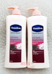 2 x Vaseline Healthy UV Extra Bright Skin Body Lotion 380 ml.