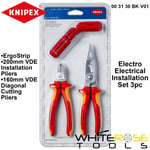 Knipex VDE Electrical Installation Set 3pc ErgoStrip Diagonal Cutters Pliers
