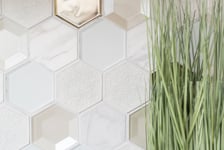 mosaik ws hexagon crystal/stone mix 3d white 7,3x0,8