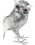 Silverglittrande Uggla 18 cm - Dekoration
