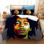 Duvet Cover Set Gray Single Size Bob Marley Bedding Sets Easy Care And Super Soft Hypoallergenic Microfiber Quilt Cover 55.1x78.7 inch with Zipper Closure +2 Pillowcase 19.7x29.5 inch