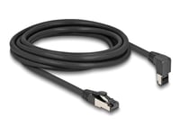 Delock - Patchkabel - Rj-45 (Han) Opvinklet Til Rj-45 (Han) Lige - 3 M - 6.2 Mm - S/Ftp - Cat 8.1 - Halogenfri - Sort