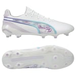 PUMA King Ultimate Fg/ag Brilliance - Vit/svart/lila Dam Limited Edition, storlek 39