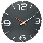TFA Dostmann Horloge Murale Radio Contour, Horloge Murale Design, 60.3536.10, Horloge Murale Radio, avec Chiffres et marquage des Heures, Anthracite