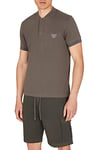 Emporio Armani Men's Eagle Patch Short Sleeve Polo Shirt, Dark Land, XL