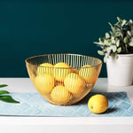 Fruit Basket, Fruit Vegetable, Egg, Bread Storage Bowl Holder Stand for Kitchen Counter, Cabinet and Pantry Stainless Steel Wire Design with Modern Styling - Decorative Countertop Centerpiece