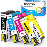 PACITEK 603XL Ink Cartridges Replacement for Epson 603 XL Ink for Use with Epson Workforce WF-2830 WF-2830DWF WF2830 WF2850 WF2835, Epson Expression Home XP4100 XP2100 XP3100 XP4105 XP2105（4 Pack）