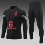22-23 ny säsong AC Milan vuxen/barn långärmad tröja kostym svart black M