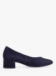 Gabor Henge Block Heel Suede Court Shoes, Atlantik