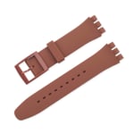 YUSWPX 12mm 16mm 17mm 19mm 20mm Silicone Replacement Watchband for Swatch Sport Rubber Women Colorful Band Strap Bracelet Accessories (Band Color : Brown, Band Width : 12mm)