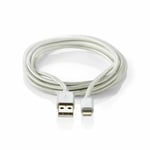 Fit Apple iPhone X 8 8 Plus SE 5 5S iPad Lightning USB Charger Cable 3m Metal