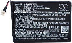 Kompatibelt med Acer Iconia Tab B1, 3.7V, 2400 mAh