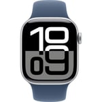 Apple Watch Series 10, Smartwatch (silver, aluminum, 42 mm, sports strap Denim M/L, cellular)