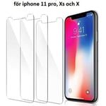 3 st Härdat glas  för iphone 11 pro,Xs och X