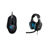 Logitech G402 Hyperion Fury Wired Gaming Mouse - Black & 432 Wired Gaming Headset, 7.1 Surround Sound, DTS Headphone:X 2.0, 50 mm Audio Drivers, USB and 3.5 mm Audio Jack - Black